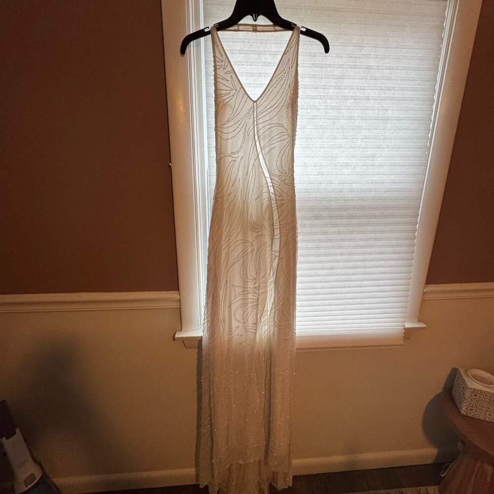Cache Ivory Beaded Gown